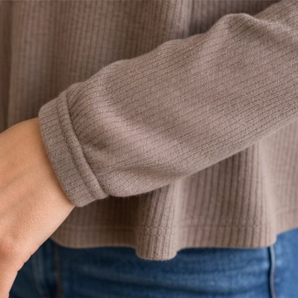 Taupe Button Blouse - Picture 5 of 6